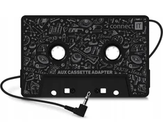 Kasetinis adapteris Connect It Aux, 3,5 mm lizdas, juodas