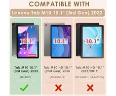 Katumo dėklas, skirtas Lenovo Tab M10 3rd Gen 10.1 colio 2022 Tb328, atsparus smūgiams, tvirtas, nešiojamas su 360° besisukančiu stovu ir dirželiu per petį, skirtas Lenovo M10 (3rd Generation) 25.7 cm 10.1 colio