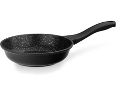 Kela Stella Nova keptuvė 20 cm, maža indukcinė keptuvė su aliejaus kontrolės sistema, lieto aliuminio danga, minkšta rankena, juoda