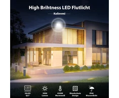 Kelinvmi 30 W Led lauko prožektorius, 3000 lm Led prožektorius, 4200 K šilta balta Ip66 atspari vandeniui lauko apšvietimas sodui, garažui, namams, kiemui, 50 cm laidai be kištuko, 2 vnt.