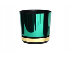 Kerd žalias ir auksinis dekoratyvinis vazonas duo, modernus, elegantiškas, dekoratyvinis, 16 cm