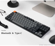 Keychron K1 Qmk itin plona belaidė mechaninė klaviatūra, De-iso 80% Tkl išdėstymas Bluetooth 5.2 Hot Swap žemo profilio Raudona switch, Rgb suderinama su Mac Windows Linux, 6 versija