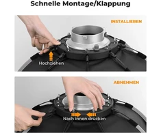K&amp;f Concept 55 cm/21 colių parabolinis softbox, greito atleidimo skėčio aštuonkampis softbox su korio tinkleliu + minkštas difuzorius + nešiojimo krepšys aštuonkampis softbox Bowens jungtis, skirta Cob vaizdo šviesai