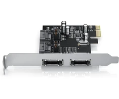 Kietasis diskas Csl pci express 2.0 valdiklio/sąsajos plokštė, skirta sata iii esata iii ssd ir hdd diskams/6 gbps 2x vidinė sata 2x išorinė esata – Asmedia
