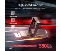 Kietasis diskas Netac Us5 512gb išorinis nešiojamas Usb Ssd Type-c ir Usb 3.2 sąsaja, greitis iki 550mb/s išmaniesiems telefonams ir nešiojamiesiems kompiuteriams, Ssd diskas