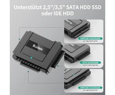 Suidek Usb 3.0 į Sata Ide adapteris, išorinis Ide kietojo disko nuskaitymo adapteris universaliam 2.5/3.5 colio Hdd/ssd kietajam diskui, Ide Sata į Usb keitiklis su 12v/2a maitinimo šaltiniu