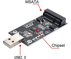 Kietasis diskas Xiwai mini pci-e msata į usb 2.0 išorinis ssd pcba konverterio adapteris pen drive kortelė be dėklo