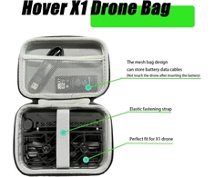 Kimyoaee Hoverair Follow Me Self Flying Camera Drone dėklas odinis kietas nešiojimo dėklas su dirželiu atsparus vandeniui, skirtas Hover Air X1 juodas apsauginis dėklas, juodas, minimalistinis