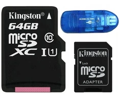 Atminties kortelė Kingston Micro Sd kortelė 64gb cl10 Uhs + Sd skaitytuvas