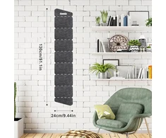 Klehope kepurių laikiklis-organaizeris, tvirtinamas prie sienos, su 7 kišenėmis, skirtas kepurėms laikyti, vienos eilės, sulankstomas, beisbolo kepurėms vyrams ir moterims