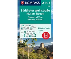 Kompass žygio žemėlapių rinkinys 078 pietų tirolio vyno kelias, meranas, bozenas / strada del vino, merano, bolzano (2 žemėlapiai) 1:25 000: įskaitant žemėlapį, skirtą naudoti neprisijungus... kompass programėlėje. važiavimas dviračiu. slidinėjimo turai.