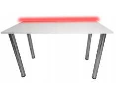 Kompiuterinis žaidimų stalas baltas Led 120x60 cm pagal užsakymą
