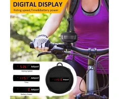 Kompiuterio kolonėlės Adiport dviračio bluetooth garsiakalbis, važiavimo greitis, baterijos energijos ir laiko rodymas, nešiojamas belaidis dviračio garsiakalbis, sodrus žemas dažnis ir garsus garsas, atsparus vandeniui skirtas važinėtis dviračiu lauke, žygiams