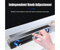 Kompiuterio kolonėlės Etlephe Soundbar, kompiuterio kolonėlė, žaidimų kolonėlė su šauniomis Led lemputėmis, kompiuterio kolonėlė Usb, 3,5 mm Aux jungtis, kompiuterio dėžės kompiuteriui, monitoriui, nešiojamam kompiuteriui, telefonui, juoda