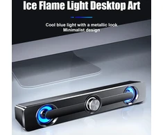 Kompiuterio kolonėlės Etlephe Soundbar, kompiuterio kolonėlė, žaidimų kolonėlė su šauniomis Led lemputėmis, kompiuterio kolonėlė Usb, 3,5 mm Aux jungtis, kompiuterio dėžės kompiuteriui, monitoriui, nešiojamam kompiuteriui, telefonui, juoda