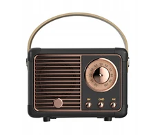 Kompiuterio kolonėlės Retro Bluetooth garsiakalbis, Tf kortelė, Aux Vintage Decor juodas
