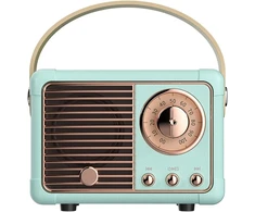 Kompiuterio kolonėlės Retro bluetooth garsiakalbis, vintažinis garsiakalbis su senamadišku klasikiniu stiliumi, didelis garsumas, bluetooth 5.0 belaidis ryšys, palaiko tf kortelę, u diską ir aux garso įvestį (mėlynas)