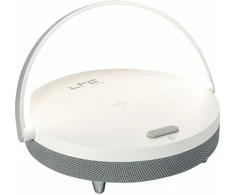 Kompiuterio kolonėlės Smooth-light Ltc Bright 5w bluetooth garsiakalbis su indukciniu įkrovimu ir laisvų rankų įranga, baltas ir pilkas