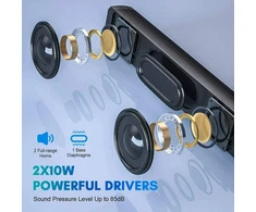 Kompiuterio kolonėlės Yangers belaidė bluetooth 5.0 garso juosta televizoriui su nuotolinio valdymo pulteliu, tikra belaidė 20w usb įkraunama, įmontuotas mikrofonas namų kinui, audio, pc, tv, telefonui, nešiojamam kompiuteriui