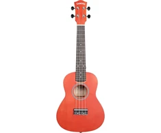 Koncertinis ukulele liepa, raudonas, su krepšiu ir 3 plektrais