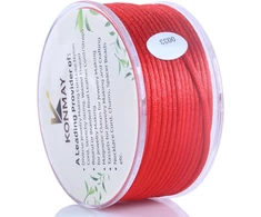 Konmay 2.0 mm satino virvelė apyrankėms su dėžute-organaizeriu, 31 metras raudono nailono siūlo satino virvelė papuošalams, makramė, kumihimo, karoliukų vėrimui, kiniškiems mazgams ir rankdarbiams