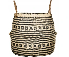 Krepšys-dangtis iš jūros žolės Aztec vazonui Boho ethno