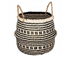 Krepšys-dangtis iš jūros žolės Aztec vazonui Boho ethno