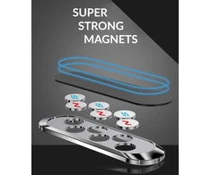 Kronya - magnetinis išmaniojo telefono laikiklis - automobilinis sukamasis laikiklis mobiliajam telefonui, magnetinis universalus sieninis laikiklis (sidabrinis)