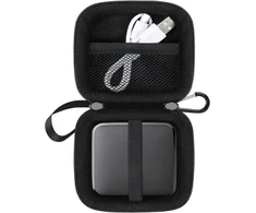 Lacdo kietojo disko dėklas, apsauginis dėklas, skirtas w d 1tb 2tb elements se nešiojamam ssd usb 3.0 išoriniams kietojo kūno diskams eva smūgiams atsparus vandeniui atsparus kelioninis krepšys juodas + juodas