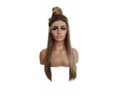 Lace front perukas, ruda/šviesi, 40/55/70cm + 2 kepurėlės