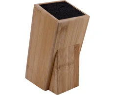 Lacers Purpleline bambuko virtuvinių peilių blokas su lanksčiu šerelių įdėklu, peilių laikiklis visų dydžių peiliams, 160 x 110 x 245 mm, tvirtas dizainas, vietą taupantis ir patvarus peilių stovas