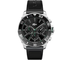 Lacoste Chronograph Vyriškas Laikrodis su Juodu Silikoniniu Dirželiu