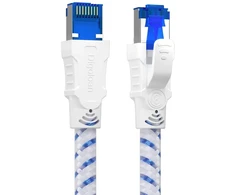 Lan kabelis, 2 m, cat 8 tinklo kabelis, ethernet kabelis, gigabitinis patch kabelis, 40 gbps, 2000 mhz, s/ftp didelio greičio su rj45 jungtimi, skirtas ps54, XBOX, switch, nešiojamam kompiuteriui, maršrutizatoriui, greitesnis nei cat 6/cat 7