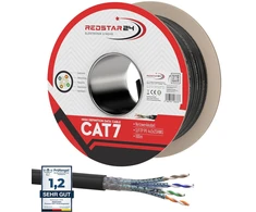 Lan kabelis Cat7 S/ftp 100m lauke, 1000 Mhz, juodas