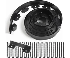 Lankstus plastikinis vejos apvadas, ilgis 10 m, aukštis 5 cm, su 30 įžeminimo inkarų, kraštovaizdžio apvadas kraštovaizdžiui, vejai, gėlių lysvėms, žolei, kiemui (ilgis 10 m - aukštis 5 cm)