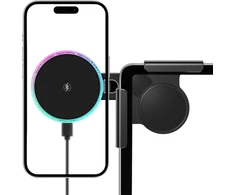 Lantu 15w rgb mobiliojo telefono laikiklis, skirtas tesla modelis 3/y/x/s magsafe mobiliojo telefono laikiklis automobilinis magnetas su 1m c-c laidu, skirtas iphone 12-16 serijoms ir magsafe dėklui (spalvingas rgb)