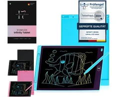 Lcd rašymo planšetė, 12 colių, spalvotas ekranas, rašymo lenta, užrašai, piešimas, dovana vaikams, mokymasis, daugkartinio naudojimo, piešimas, nešiojama, planšetė, spalvota (mėlyna)