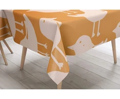 Le Jardin du Lin virtuvinis dekoratyvinis staltiesė oranžinė, ne tiesi balta 140 x 140 cm - sukurta ir pagaminta Turkijoje