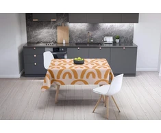 Le Jardin du Lin virtuvinis staltiesės apdaila oranžinė ne tiesi balta 140 x 140 cm, sukurta ir pagaminta Turkijoje