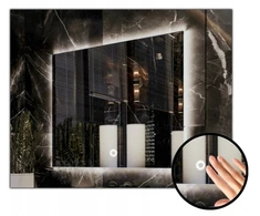 Led apšviestas veidrodis 90x70 atsparus vandeniui ip65 su jutikliniu jungikliu