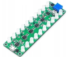Automagnetola Led garso lygio indikatorius su usb mikrofonu, žalias ekvalaizeris, 20 diodų