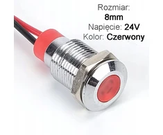 Led indikatoriaus lemputė 8mm 24v raudona