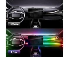 Led interjero apšvietimas automobiliui, 110+35cm, Rgb, valdomas programėle