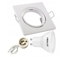 Led Lux Judinamas kvadratinis halogeninis šviestuvas + led gu10 1,5w
