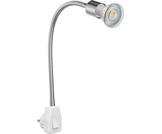 Ledscom.de Lesch Lempa su lizdu lanksčiu kakleliu skaitymui chromo / balta su Gu10 Led (šiltai balta, 7.6 W, po 1103 lm, 33°)