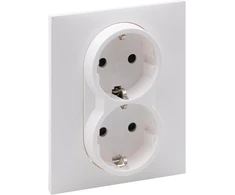 Legrand, Seano 765125 dvigubas apsauginis kontaktinis lizdas su padidinta apsauga nuo prisilietimo, įjungiami gnybtai, 16 a, 250 v, spalva: ultra baltas
