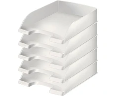 Leitz dėklas laiškams, standartinis A4, 5 vnt., aukštos kokybės dėklas laiškams, sudedami laikymo skyriai kaip stalo organizatorius, arkties balta, Style Series, 52540004
