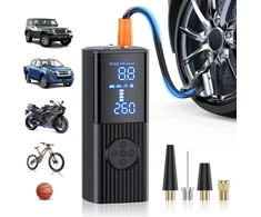 Leukoles elektrinis oro siurblys 150 Psi su 12000 Mah baterija ir 3 x greito pripūtimo funkcija - nešiojamas akumuliatorinis kompresorius automobiliui, dviračiui, motociklui