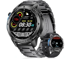 Lige išmanusis laikrodis vyrams, 1.43 colio Amoled jutiklinis ekranas su Gps/kompasu/oro slėgiu/aukščiu, 500 Mah baterija/170+ sporto režimų, 5atm atsparus vandeniui fitneso laikrodis su 24/7 širdies ritmo ir miego stebėjimu