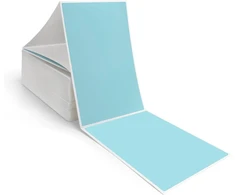 Linglong Fanfold tiesioginio terminio spausdinimo etiketės, 4 x 6 cm, terminės siuntimo etiketės su perforacija, komercinė kokybė, terminiams spausdintuvams, šviesiai mėlynos, 500 etikečių/paketas, 1 paketas